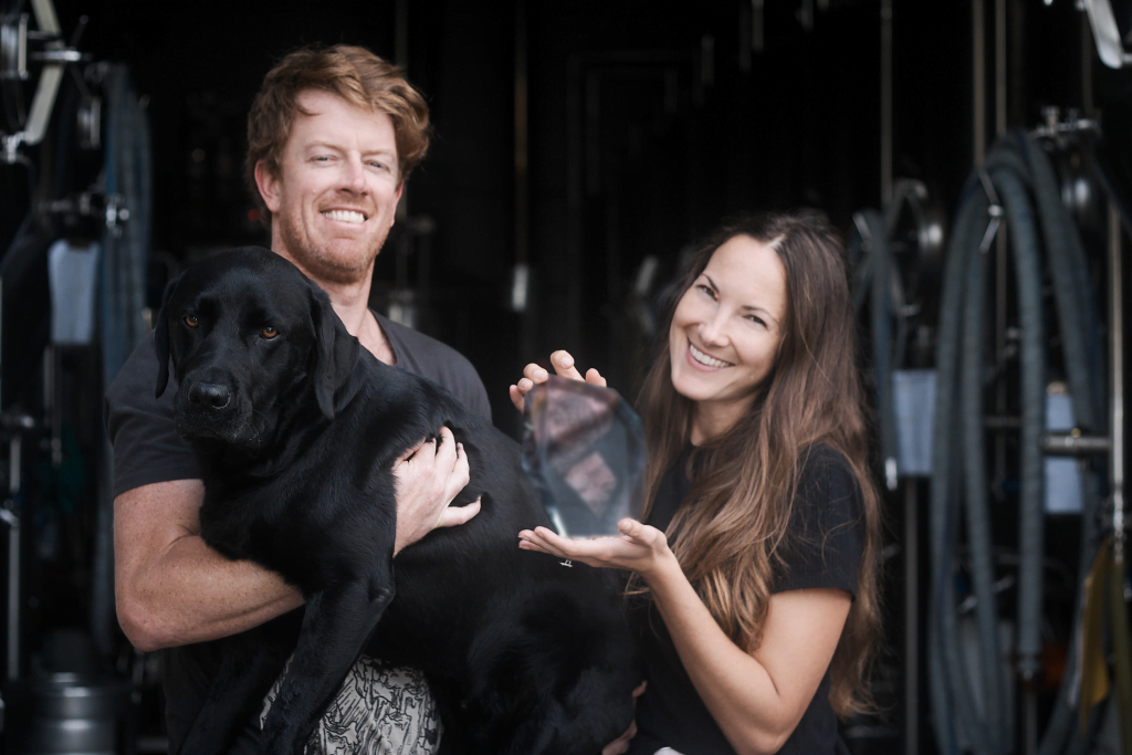 Jaz and Grant Founders Image with Stout the dog
